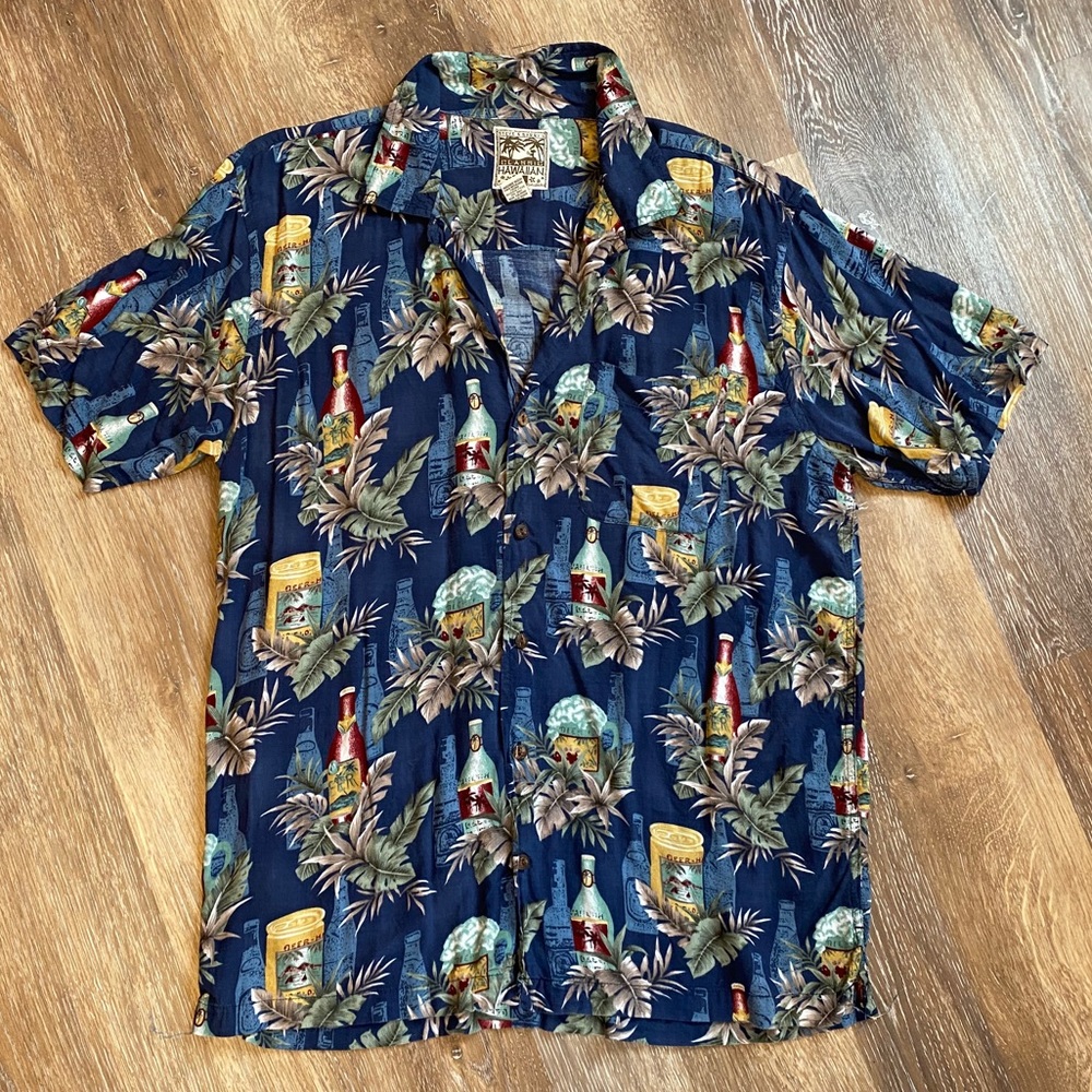 Men’s Hawaiian shirt Steve & Barry’s BEER print L‎